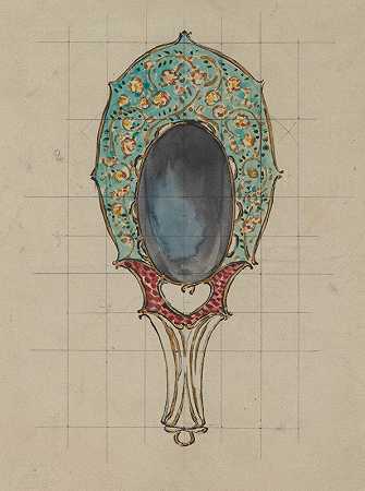手镜的设计`Design for a Hand Mirror (c. 1900~1902) by Félix Bracquemond