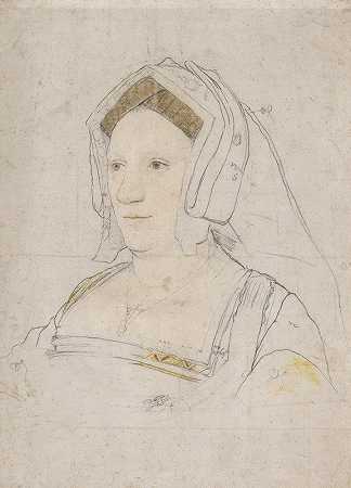 一个不知名的英国女人的画像`Portrait of an unknown Englishwoman (1527) by Hans Holbein The Younger