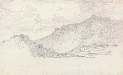 山体素描`Hill Sketch by George Howland Beaumont