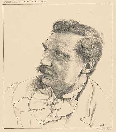 阿尔伯特·纽胡伊斯肖像`Portret van Albert Neuhuys (1916) by Ferdinand Hart Nibbrig