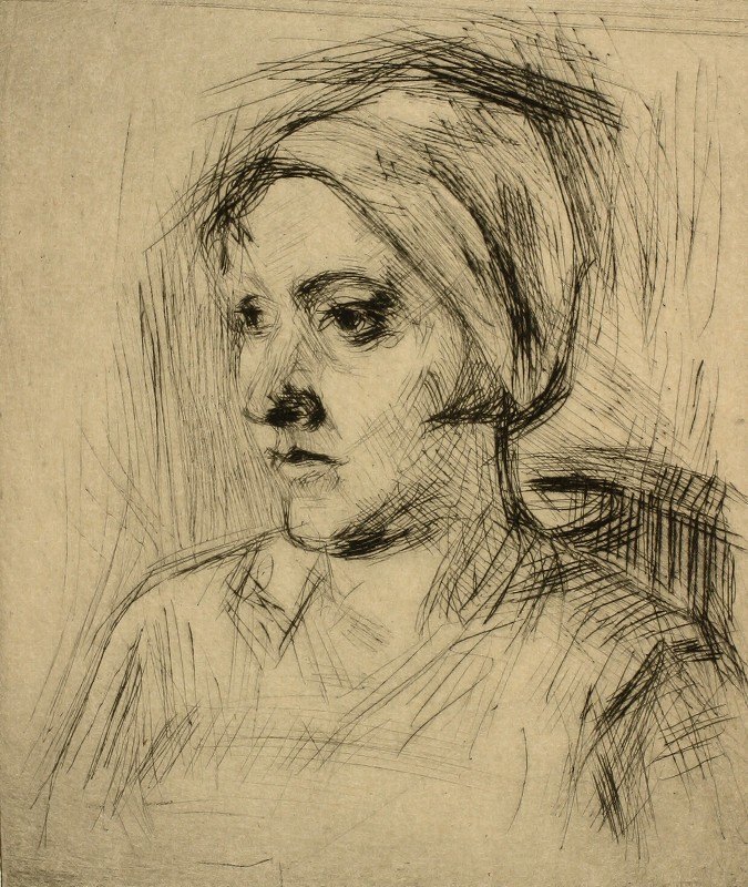 女性肖像`Kvindeportræt (1931) by Henry Nielsen