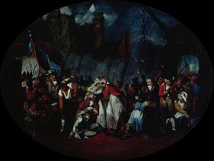1789年7月14日攻占巴士底狱`La prise de la Bastille, le 14 juillet 1789 (1789) by Henry Singleton