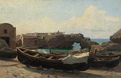玛丽娜·皮科拉`Marina Piccola (Capri_c. 1858) by William Stanley Haseltine