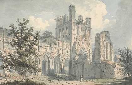 蒙茅斯郡兰托尼修道院`Llanthony Abbey, Monmouthshire by Edward Dayes