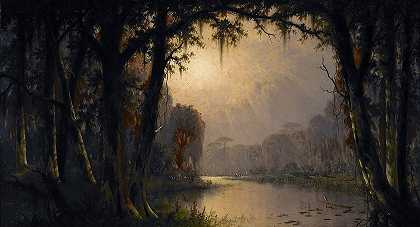 路易斯安那州河口科技`Bayou Teche, Louisiana (1883) by Joseph Rusling Meeker