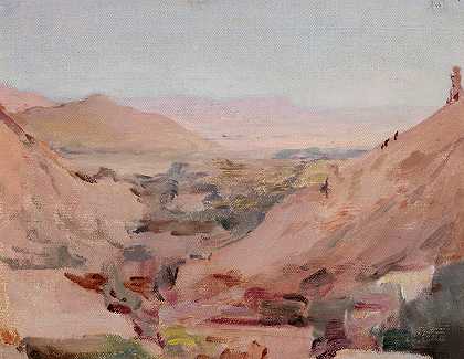 遥远的印度风景。从印度之旅`Remote Indian landscape. From the journey to India (1907) by Jan Ciągliński