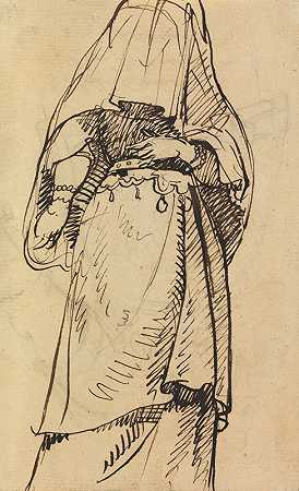 研究戴面纱的女人`Study of a Veiled Woman by Benjamin Robert Haydon