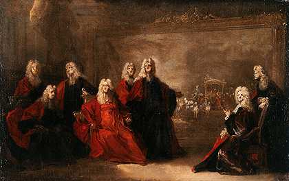 路易十五与订婚寓言玛丽·安妮·维克托伊尔西班牙`Allégorie des fiançailles de Louis XV avec linfante Marie~Anne~Victoire dEspagne (1722) by Nicolas de Largillière