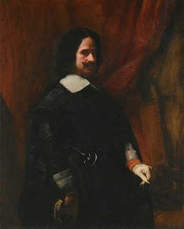 迭戈·德席尔瓦·韦拉茨奎兹肖像`Portrait Of Diego De Silva Y Velazquez by Juan Bautista Martinez Del Mazo
