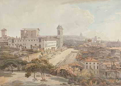 从平西奥河看罗马`A View of Rome Taken from the Pincio (1776) by William Pars
