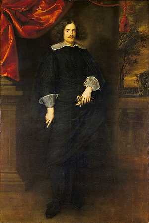 贵族肖像`Portrait of a Nobleman (mid 17th century) by Giovanni Bernardo Carbone