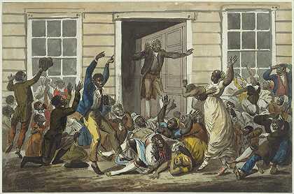 举行祈祷会的黑人卫理公会教徒`Black Methodists Holding a Prayer Meeting (1811–ca. 1813) by Pavel Petrovich Svinin