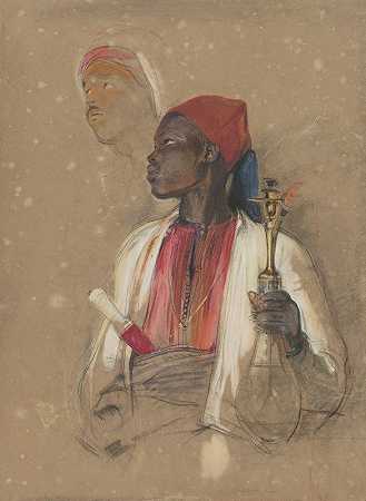 学习管道支架`Study for The Pipe Bearer (1841–51) by John Frederick Lewis