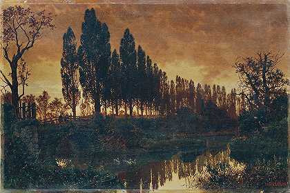 巴伐利亚景观`Bayrische Landschaft (1886) by Ferdinand Knab