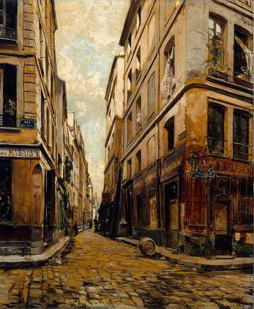 街科尔伯特`La Rue de lHôtel~Colbert (1888) by Emmanuel Lansyer