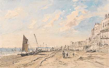 布莱顿海滩向西看`Brighton Beach Looking West by John Constable