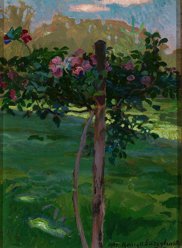 玫瑰灌木`Rose shrub (1909) by Henryk Szczygliński