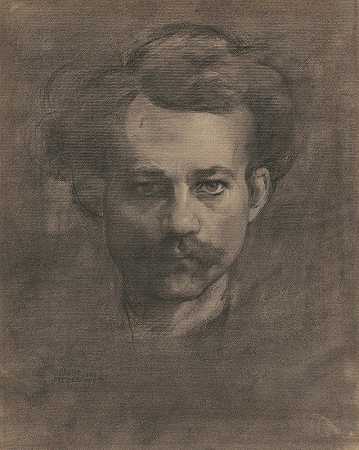 自画像`Self~Portrait (1896) by Jerome Myers