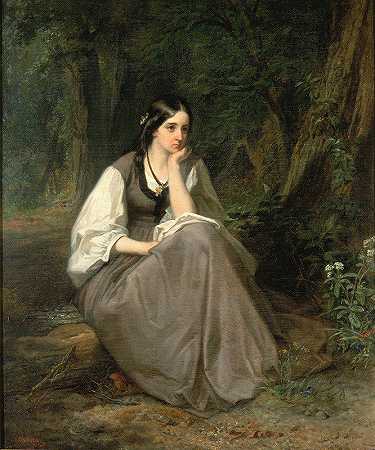 伊万杰琳`Evangeline (1861) by Christian Schussele