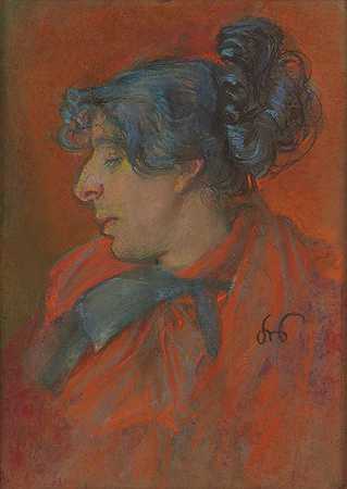 巴黎肖像工作室`Paryżanka – studium portretowe (1891~1892) by Stanisław Wyspiański