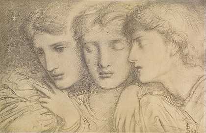 睡眠者和守望者`The Sleepers and One that Watcheth (1867) by Simeon Solomon