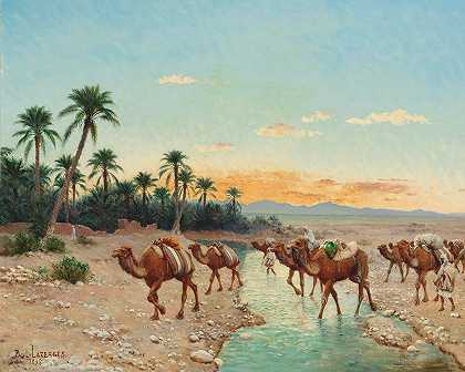 旅行队`The Caravan (1898) by Paul Jean Baptiste Lazerges