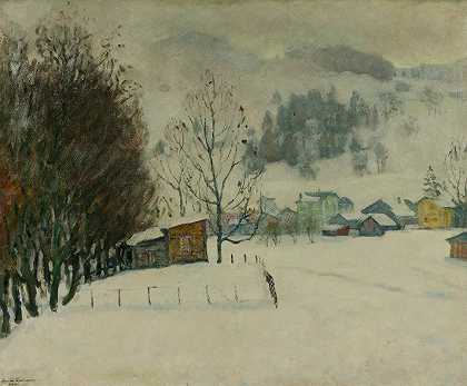 景观（雾）`Paysage (Brouillard) (1931) by Arnold Borisovich Lakhovsky
