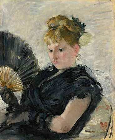 女风扇`Femme À Léventail (1876) by Berthe Morisot