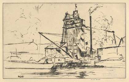 布里奇波特码头`Bridgeport Docks (probably 1918) by Ernest Haskell