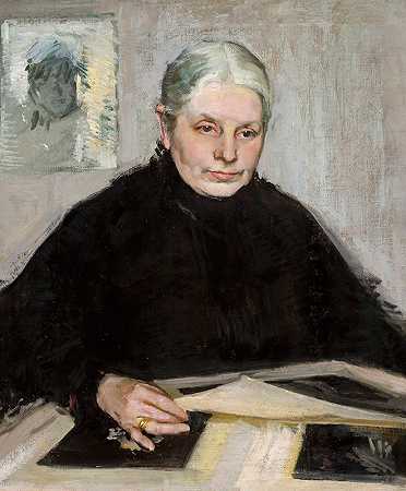 艾米莉亚·米雷卡肖像`Portrait of Emilia Mirecka (1919) by Konrad Krzyżanowski