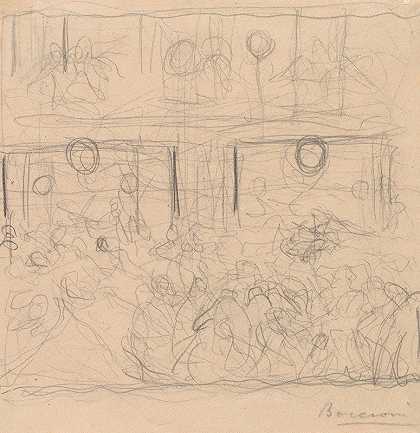 学习暴乱`Study for The Riot (1910) by Umberto Boccioni