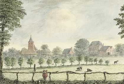 伦库姆观`Gezicht op Renkum (1825) by D.A. Clemens