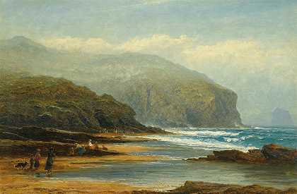 廷塔格尔附近`Near Tintagel (1870) by Benjamin Williams Leader