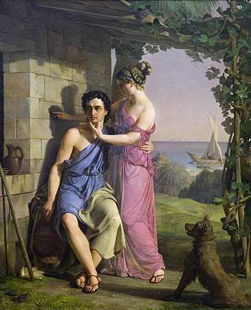 绘画的起源`The Origin of Painting (1831) by Heinrich Eddelien