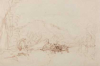 河景`River Scene (between 1840 and 1849) by David Cox