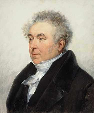 查尔斯·纪尧姆·艾蒂安的肖像画（1778-1845），戏剧作家和记者。`Portrait de Charles~Guillaume Étienne (1778~1845), auteur dramatique et journaliste. (1840) by Joseph-Désiré Court