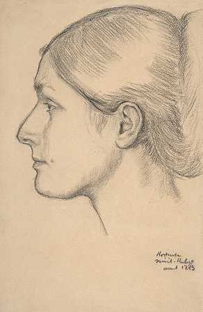 霍滕斯·瓦尔皮松肖像（雅克·福奇夫人）`Portrait of Hortense Valpinçon (Mme. Jacques Fourchy) (1883) by Edgar Degas