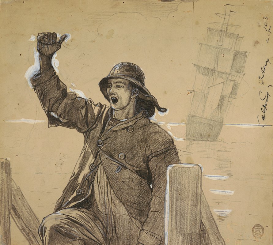 了望台`The Lookout (1895~1896) by Winslow Homer