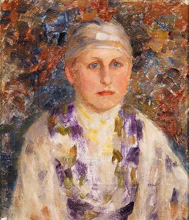 布雷顿女人`Breton woman (1914) by Maria Wiik