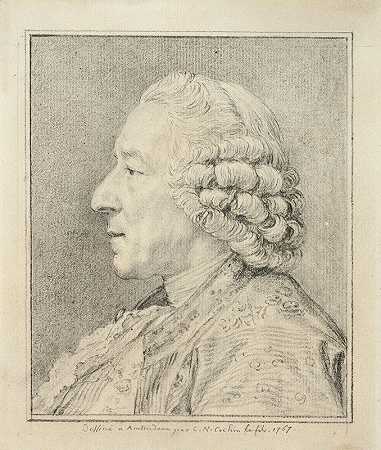 左边是一个人的半身像`Bust of a Man in Profile to the Left (1767) by Charles Nicolas Cochin II