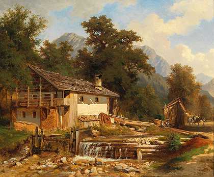 蒂罗尔图案`Motif of Tyrol by the Achensee by the Achensee by Hugo Darnaut