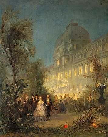 1867年6月10日，在杜伊勒里的夜宴外国君主访问世博会，现为第一区`Fête de nuit aux Tuileries, le 10 juin 1867, à loccasion de la visite des souverains étrangers à lexposition universelle, actuel 1er arrondissement (1862~1872) by Pierre Tetar van Elven