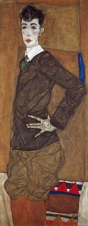 埃里希·莱德尔肖像`Portrait of Erich Lederer (1912–1913) by Egon Schiele