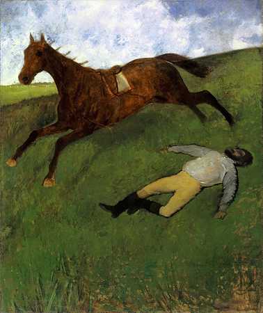 受伤骑师受伤骑师`Verletzter Jockey Injured Jockey (1896~1898) by Edgar Degas