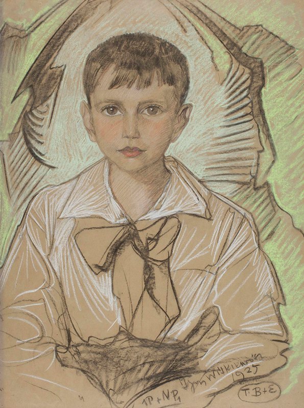 卡罗尔·克里斯托尔肖像`Portrait of Karol Krystall (1925) by Stanisław Ignacy Witkiewicz
