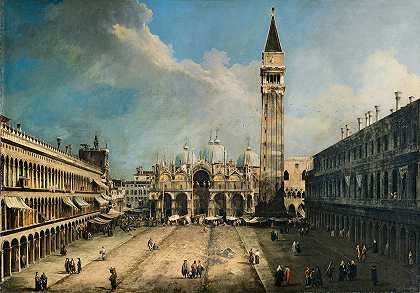 威尼斯圣马可广场`The Piazza San Marco in Venice (1723~1724) by Canaletto