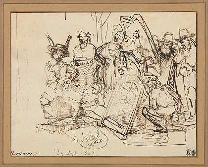 讽刺艺术批评`Satire on Art Criticism (1644) by Rembrandt van Rijn