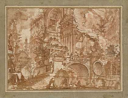 古老的港口`An Ancient Port (1749–1750) by Giovanni Battista Piranesi