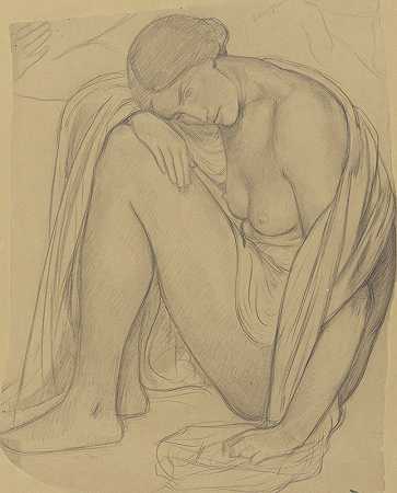 坐着的女人`Zittende vrouw (1878 ~ 1938) by Richard Nicolaüs Roland Holst