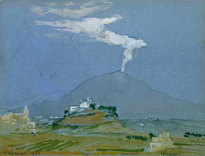 景观（卡马尔多利）`Landscape (Camaldoli) (1911) by Arthur Bowen Davies